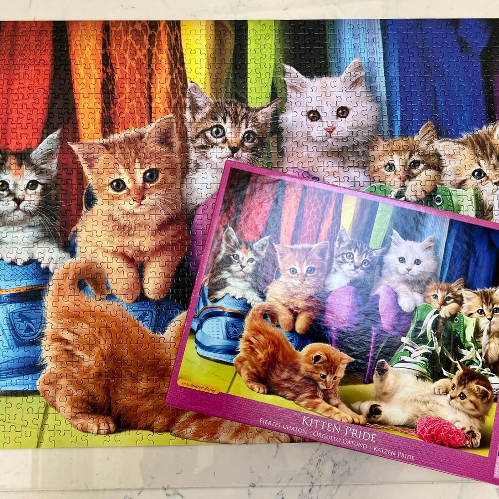 FIRM PRICE! Adorable Eurographics Kitty Pride Puzzle 1,000 Pc.